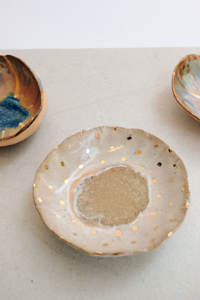Extra Small Iceland Footed Dish, Northern Lights by Minh Singer