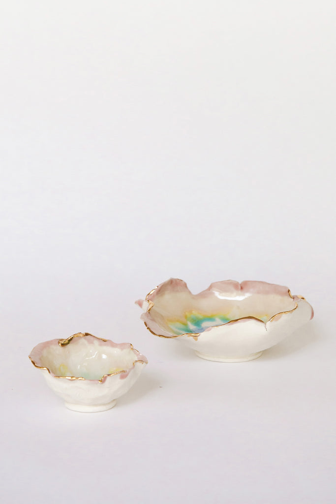 Set of Prizm Flower Bowl and Dish by Minh Singer at Abacus Row