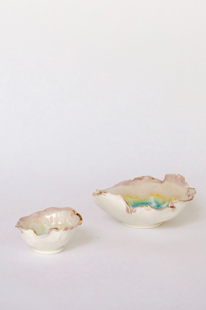 Set of Prizm Flower Bowl and Dish by Minh Singer at Abacus Row
