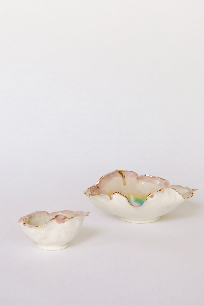 Set of Prizm Flower Bowl and Dish by Minh Singer at Abacus Row