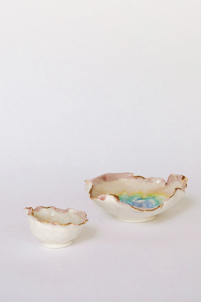 Set of Prizm Flower Bowl and Dish by Minh Singer at Abacus Row