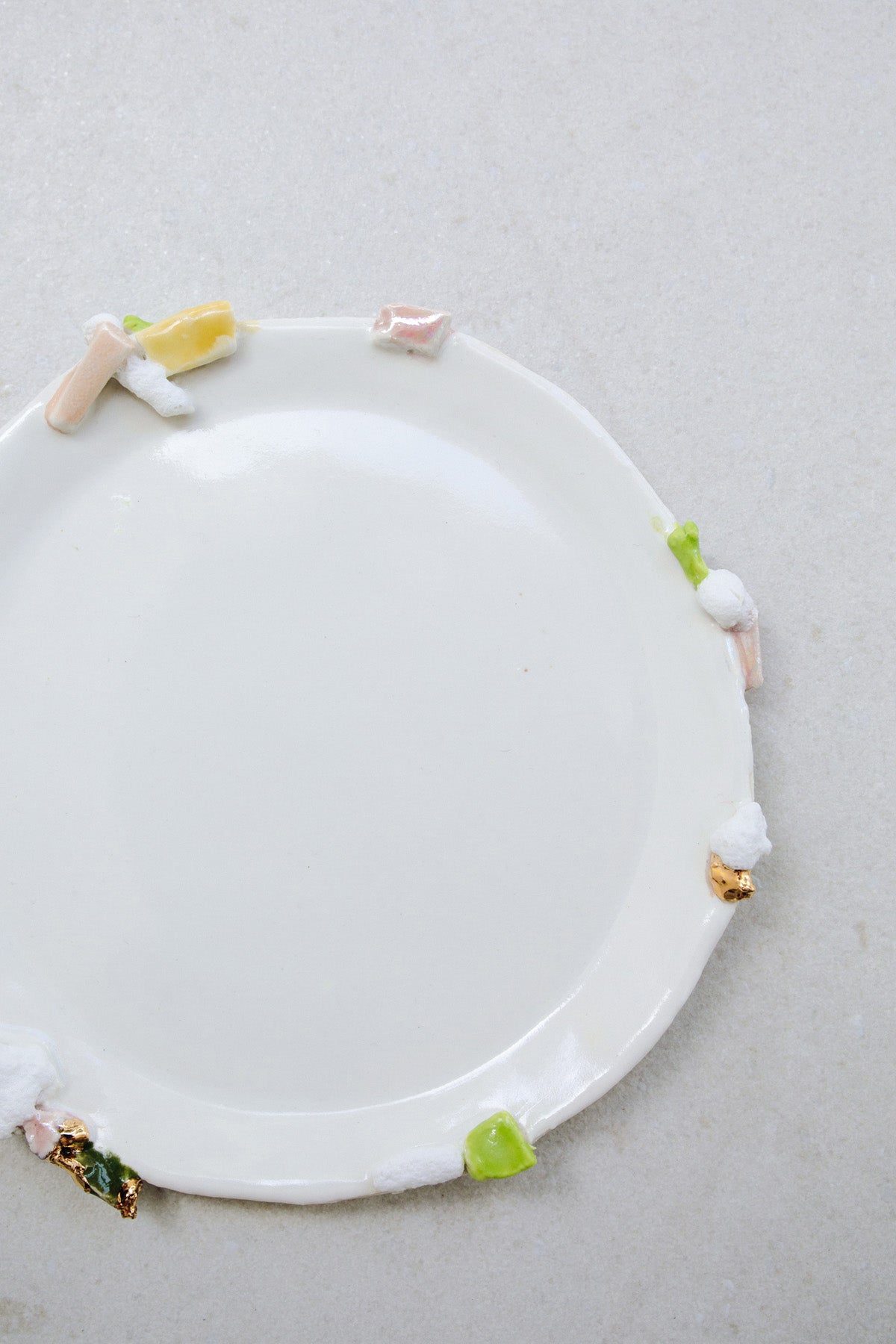 Small Sakura Plate with Gold by Minh Singer at Abacus Row Handmade Jewelry