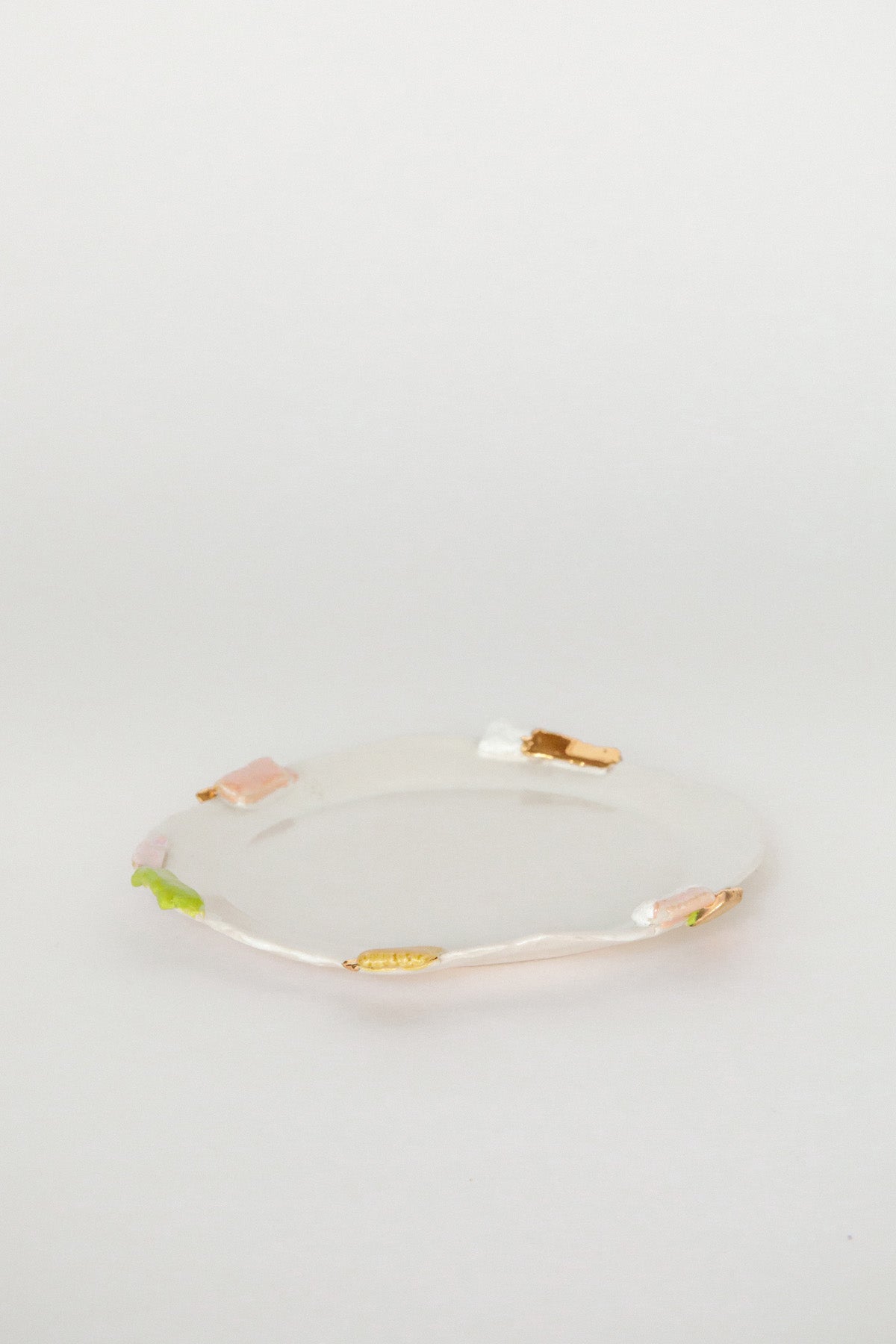 Small Sakura Plate with Gold by Minh Singer