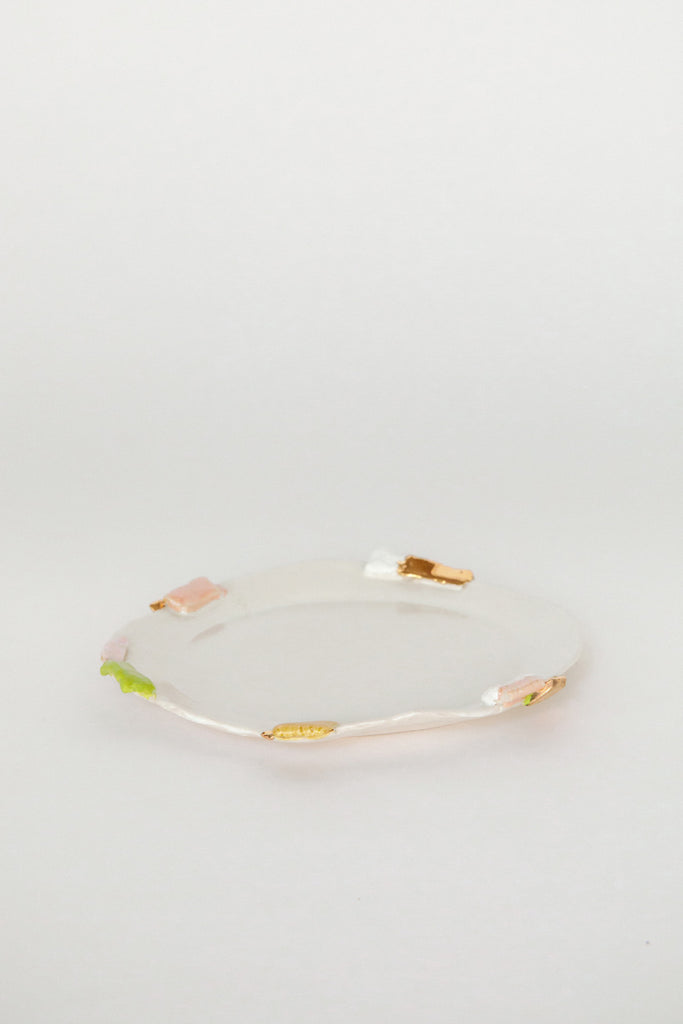 Small Sakura Plate with Gold by Minh Singer