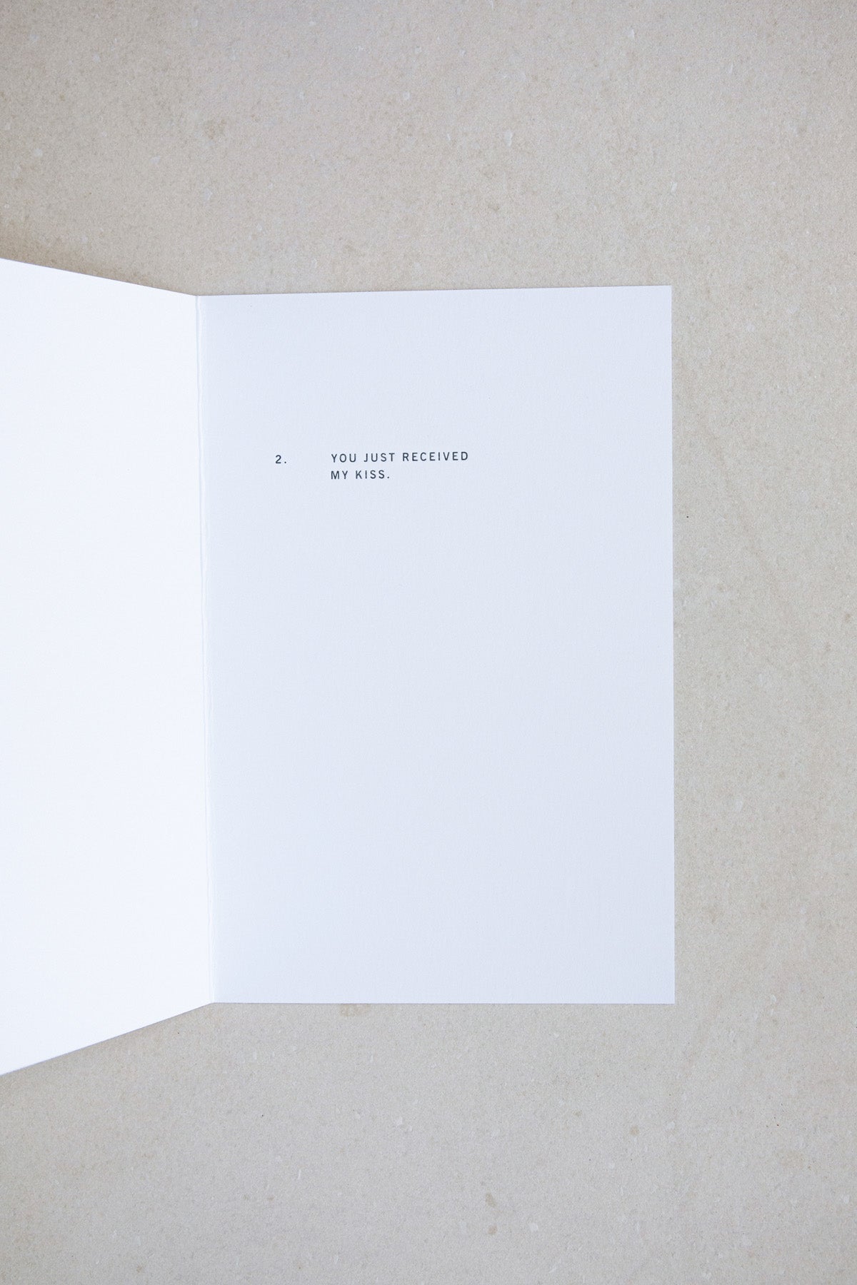 Kiss Card Interior by NOAT at Abacus Row Handmade Jewelry