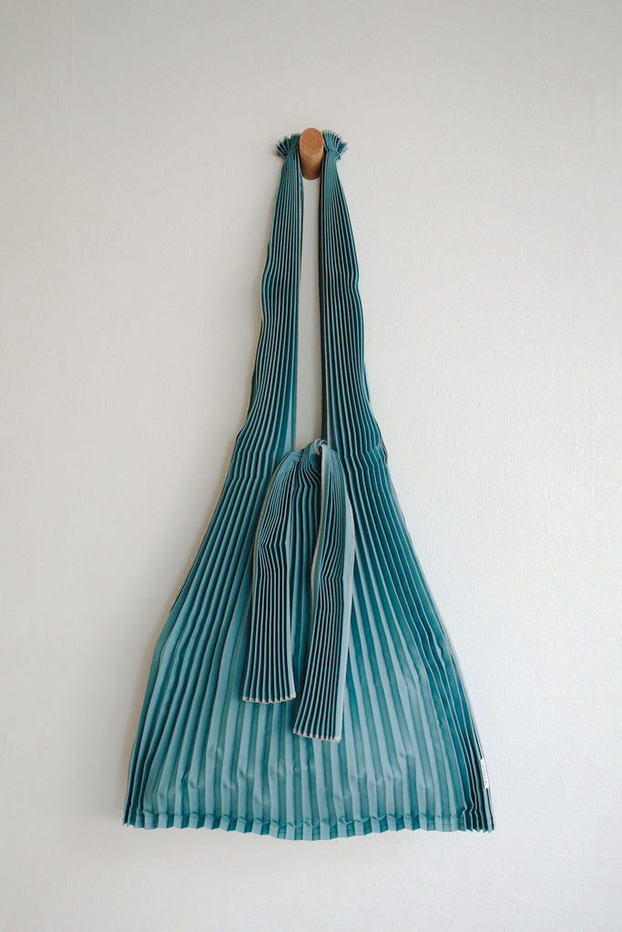 Large Blue Grey Pleated Pleco Tote Bag by KNA Plus at Abacus Row