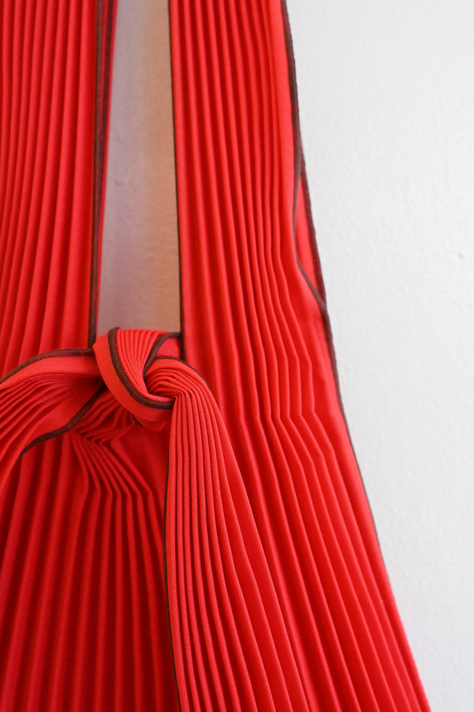 Large Red Pleated Pleco Tote Bag by KNA Plus at Abacus Row