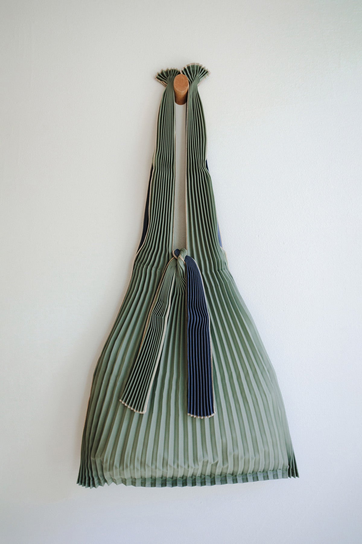 Large Khaki Lead Pleated Pleco Tote Bag by KNA Plus at Abacus Row