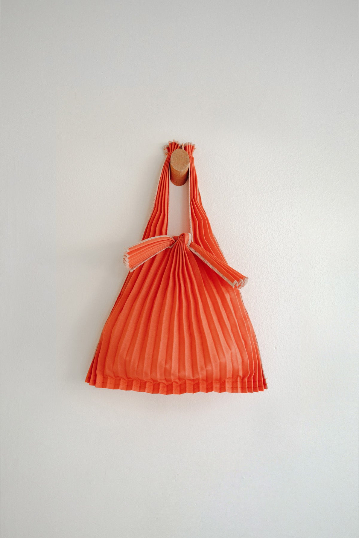 Mini Orange Pleated Pleco Tote Bag by KNA Plus at Abacus Row