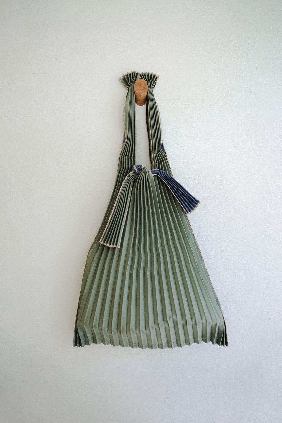 Small Khaki Lead Pleated Pleco Tote Bag by KNA Plus at Abacus Row