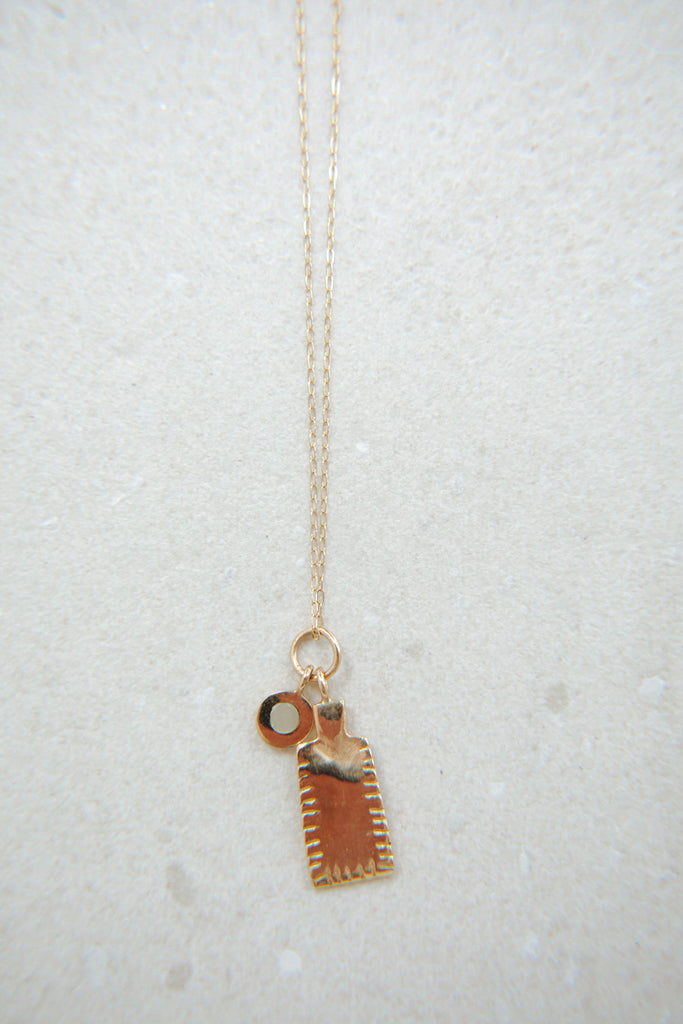 Cove Necklace with Gold Tag + Sea Stud Pendants