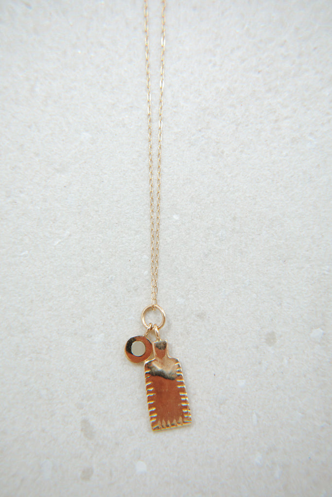 Cove Necklace with Gold Tag + Sea Stud Pendants