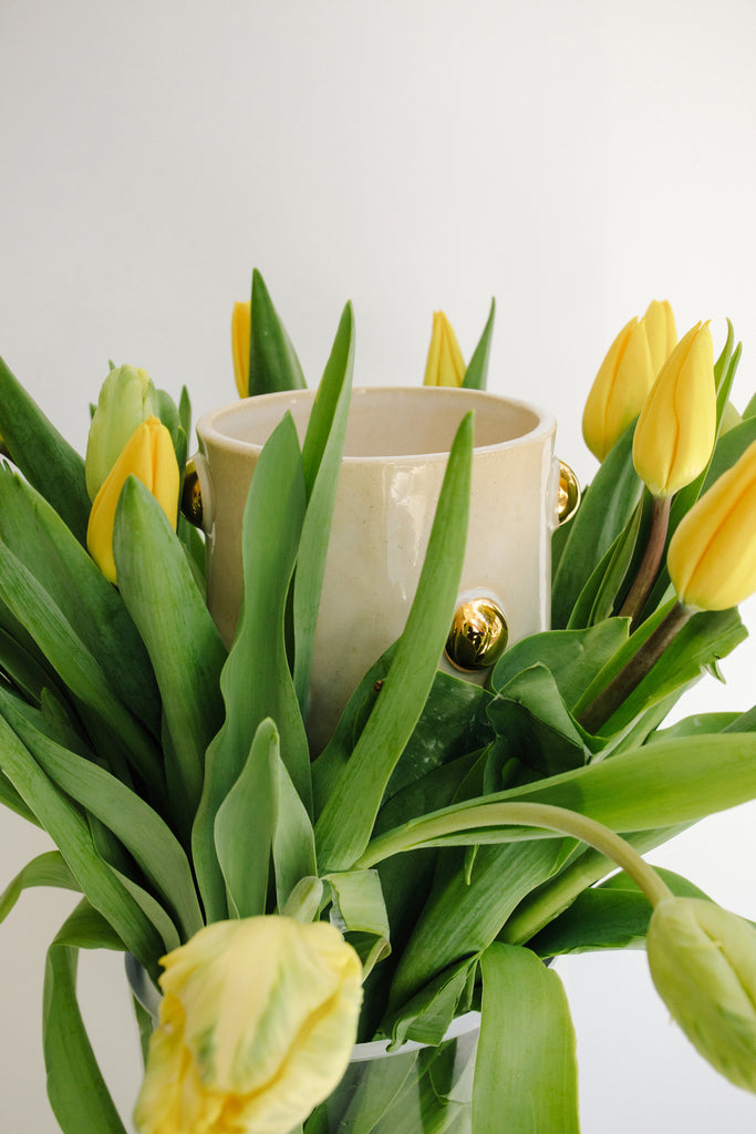 Planter with Gold Bumps by TPOH The Persuits Of Happiness
